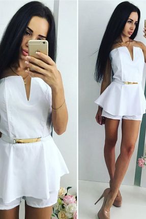 سرهمی سفید زنانه آستین افتاده FASHION COCKTAIL - کد 71909743