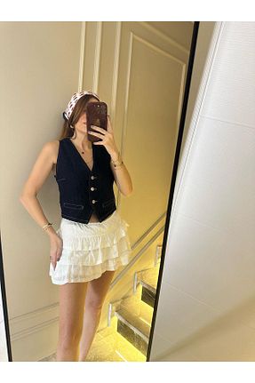 دامن سفید زنانه پنبه ای Chamakh - کد 929184322