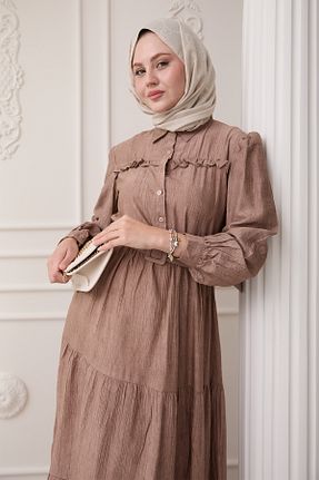 لباس حجاب قهوه ای زنانه رگولار InStyle - کد 929189878