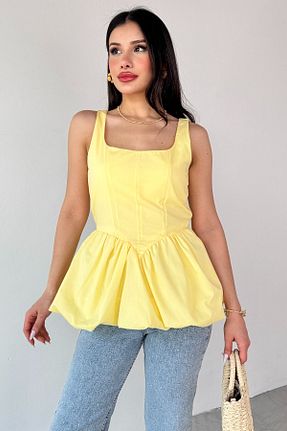 بلوز زرد زنانه ساده Cappmoda - کد 929190886