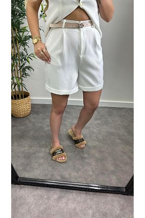 شلوارک و برمودا سفید زنانه Straight Acar Boutique - کد 848682351