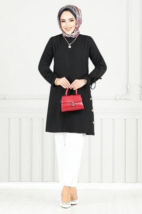 تونیک حجاب مشکی زنانه بافتنی ModaMerve - کد 929208112