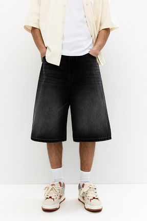 شلوارک و برمودا طوسی مردانه Relaxed Pull & Bear - کد 929213897
