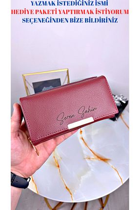 کیف پول زرشکی زنانه ابعاد بزرگ patideri - کد 896575555