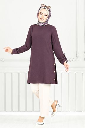 تونیک حجاب بنفش زنانه بافتنی ModaMerve - کد 929209714
