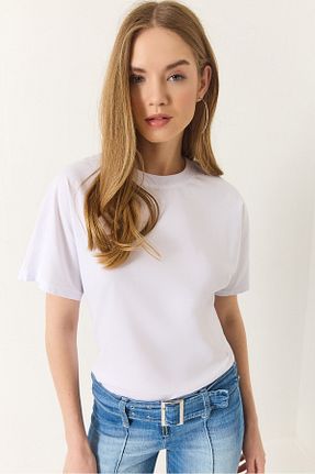 تیشرت سفید زنانه Straight Bianco Lucci - کد 929225531