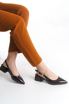 کفش پاشنه بلند کلاسیک قهوه ای زنانه چرم لاکی Entella Store - کد 922496668