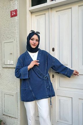کت حجاب آبی زنانه اورسایز lurex moda - کد 929218504