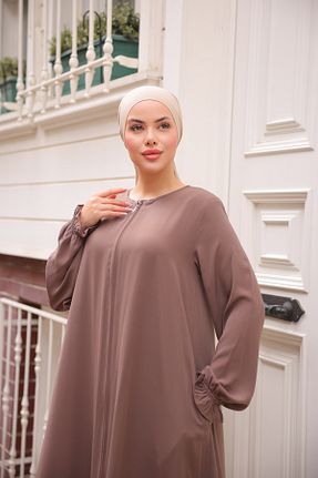 کلاه و ابایا بژ زنانه پنبه ای Zaure - کد 929223843