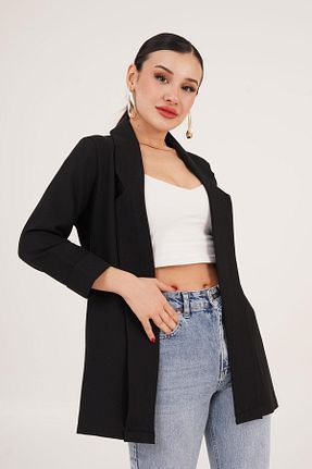 کت بلیزر مشکی زنانه پلی استر Hipo Trend - کد 929216800