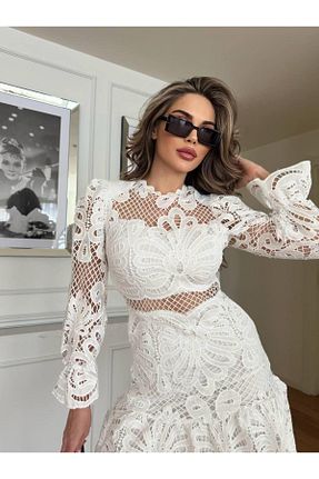 لباس سفید زنانه بافتنی Pinella - کد 929221464