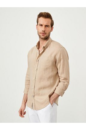 پیراهن بژ مردانه رگولار Xint - کد 268583673