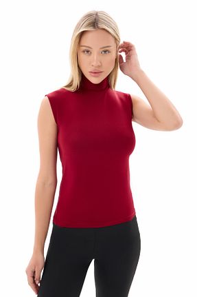 بادی زرشکی زنانه یقه نیم ماهیگیر vesantia - کد 904505015
