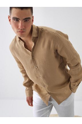 پیراهن قهوه ای مردانه رگولار Xint - کد 925769192