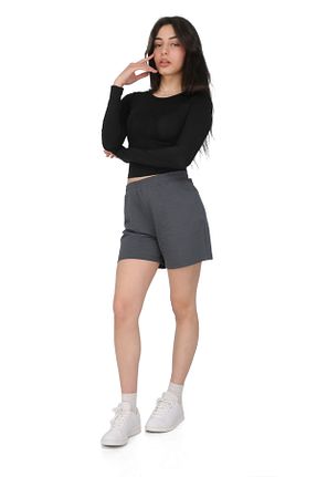 شلوارک و برمودا مشکی زنانه اورسایز lemontpiel - کد 929244721