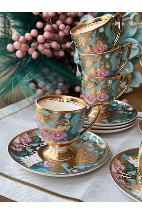 فنجان قهوه رنگی 6 نفره ROSSEV - کد 845757193