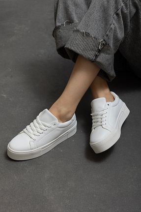 کفش اسنیکر سفید زنانه بند دار wolk shoes - کد 929251247