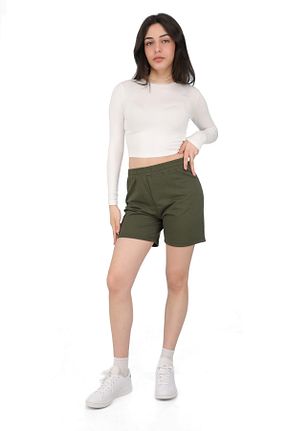 شلوارک و برمودا خاکی زنانه اورسایز lemontpiel - کد 929242976