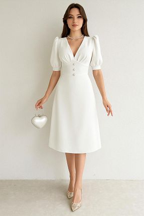 لباس سفید زنانه بافتنی Deafox - کد 929303373