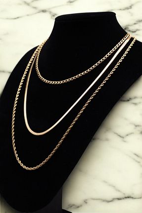 گردنبند استیل ( فولاد ) زرد زنانه استیل (فولاد) HFKY - کد 917281261