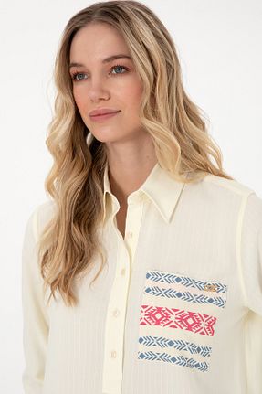 پیراهن بژ زنانه یقه پیراهنی U.S. Polo Assn. - کد 929265734