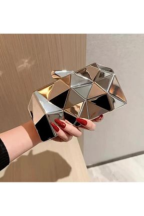 کیف مجلسی طوسی زنانه فلزی larosee - کد 929261029