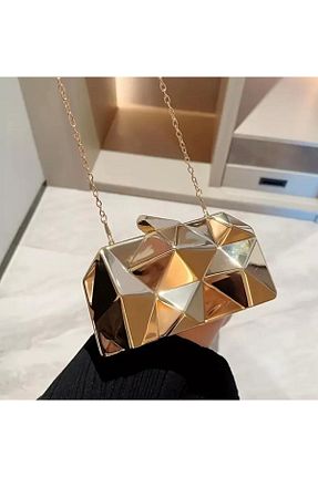 کیف مجلسی زرد زنانه فلزی larosee - کد 929261244