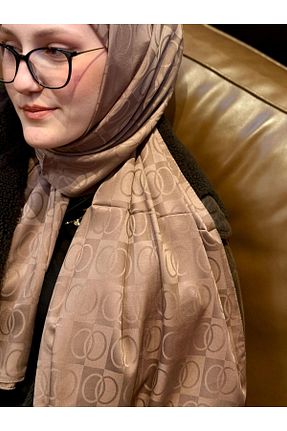 شال قهوه ای زنانه پنبه ای Twentytwo scarf - کد 929095809