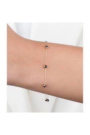 دستبند طلا طلائی زنانه 14 عیار hakan mücevherat - کد 830440506