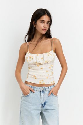 بلوز بژ زنانه گلدار Pull & Bear - کد 929277729