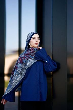 شال زرشکی زنانه پنبه پلی استر İpekhan - کد 921619626