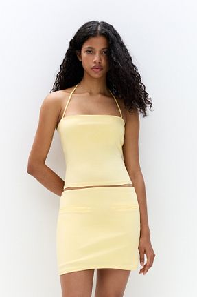 بلوز زرد زنانه ساده Pull & Bear - کد 929300654