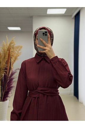 پیراهن حجاب زرشکی زنانه اورسایز Ebrar Store - کد 902024851