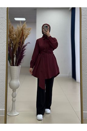 پیراهن حجاب زرشکی زنانه اورسایز Ebrar Store - کد 902024851