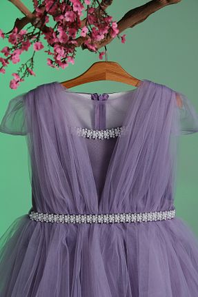 لباس مجلسی و فارغ التحصیلی بنفش بچه گانه توری Pina Kids - کد 929563715