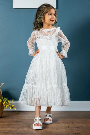 لباس سفید بچه گانه بافتنی wuza - کد 929568548