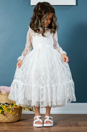 لباس سفید بچه گانه بافتنی wuza - کد 929568548