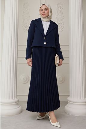 ست بالاتنه و پائین تنه حجاب سرمه ای زنانه رگولار InStyle - کد 929303974