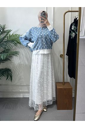 ست بالاتنه و پائین تنه آبی زنانه بافتنی Missemramiss - کد 929304052
