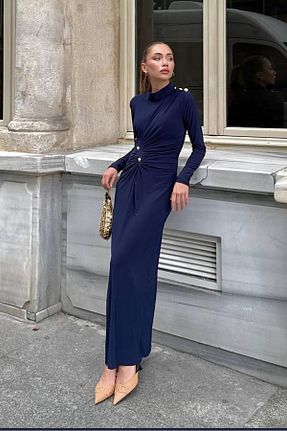 لباس حجاب سرمه ای زنانه Relaxed Neşeli Butik - کد 929334980