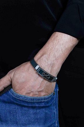 دستبند جواهر رنگی مردانه چرم TakıDolabı - کد 929336490