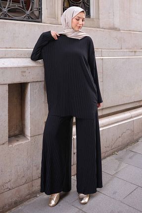 ست بالاتنه و پائین تنه حجاب مشکی زنانه رگولار İmajButik - کد 906240566