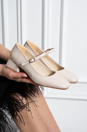 کفش پاشنه بلند کلاسیک بژ زنانه چرم مصنوعی ShoeTek - کد 929338309