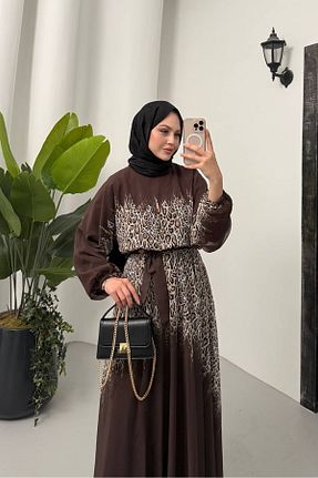 لباس حجاب قهوه ای زنانه Relaxed Neşeli Butik - کد 929339887