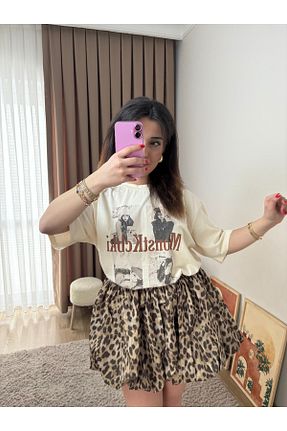دامن قهوه ای زنانه ساتن MahraWear - کد 929349451