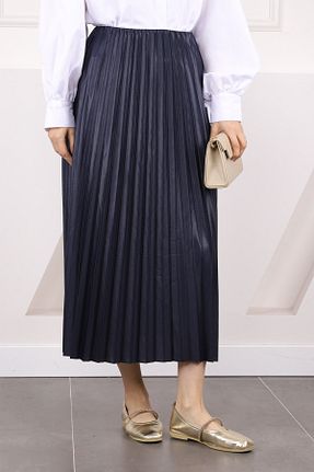 دامن حجاب سرمه ای زنانه کمر کش دار İmajButik - کد 929346259