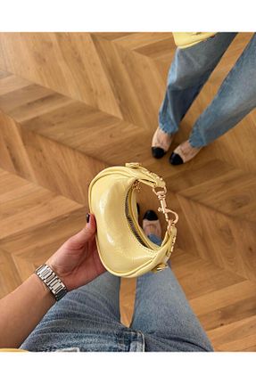 کیف دوشی زرد زنانه چرم مصنوعی Tina İstanbul - کد 929353909