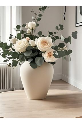 گلدان بژ سرامیک Lui Tasarım - کد 862610977