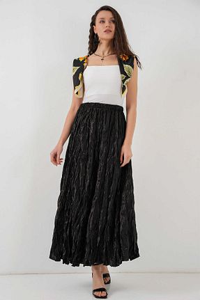 دامن مشکی زنانه پلی استر Gülşah collection - کد 929364982