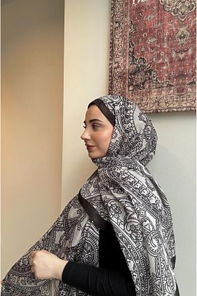 روسری طوسی پنبه ای LİVA CONCEPT - کد 929362066